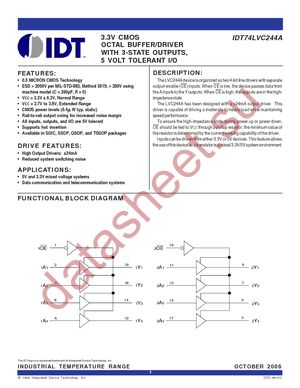 IDT74LVC244APYG datasheet  